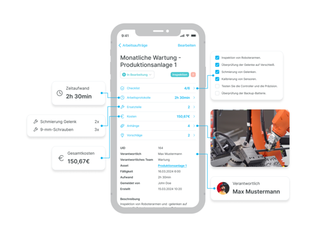 Einfach und schnell Arbeitsaufträge erstellen, mit der Connectavo App.